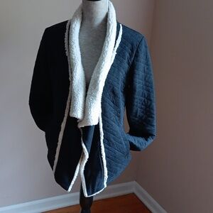 Billabong Charcoal Quilted Jacket with Gold Logo Accent Size M